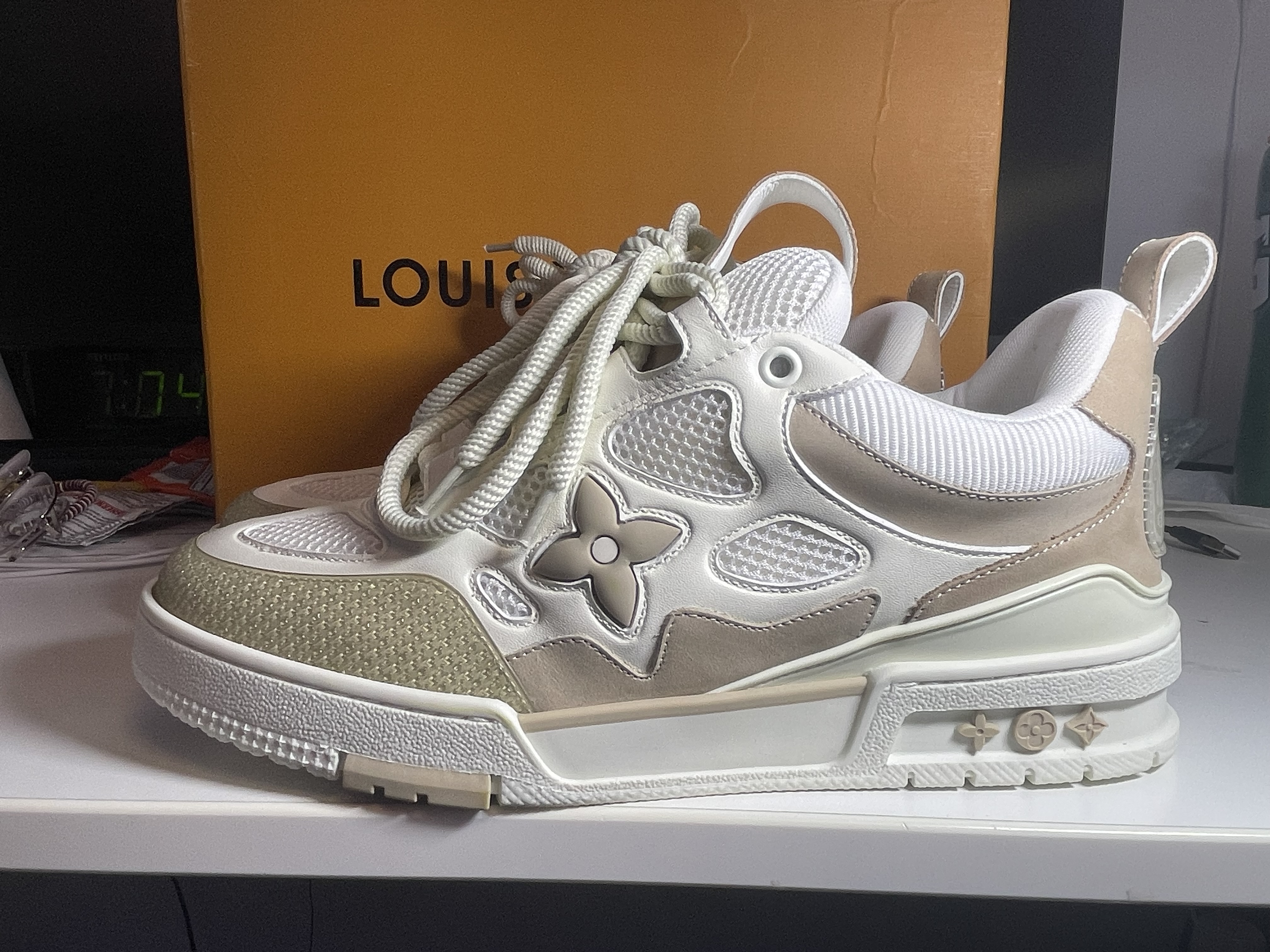 PK God Batch LOUIS VUITTON Skate Sneaker Beige White  review Lv skate beige
