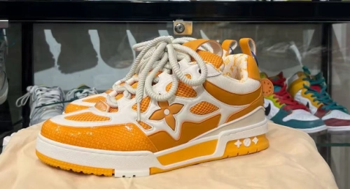 PK God Batch Louis Vuitton LV Skate Sneaker Yellow White review 