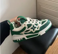 PK God Batch LOUIS VUITTON Leather lace up Fashionable Board Shoes White Green 1AC520 review 0