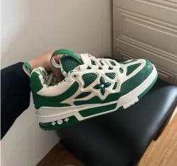 PK God Batch LOUIS VUITTON Leather lace up Fashionable Board Shoes White Green 1AC520 review Jahiem Wilson 01
