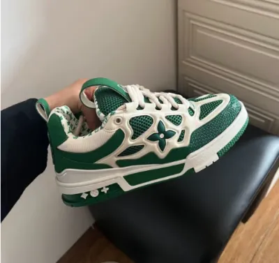 PK God Batch LOUIS VUITTON Leather lace up Fashionable Board Shoes White Green 1AC520 review Jahiem Wilson 00