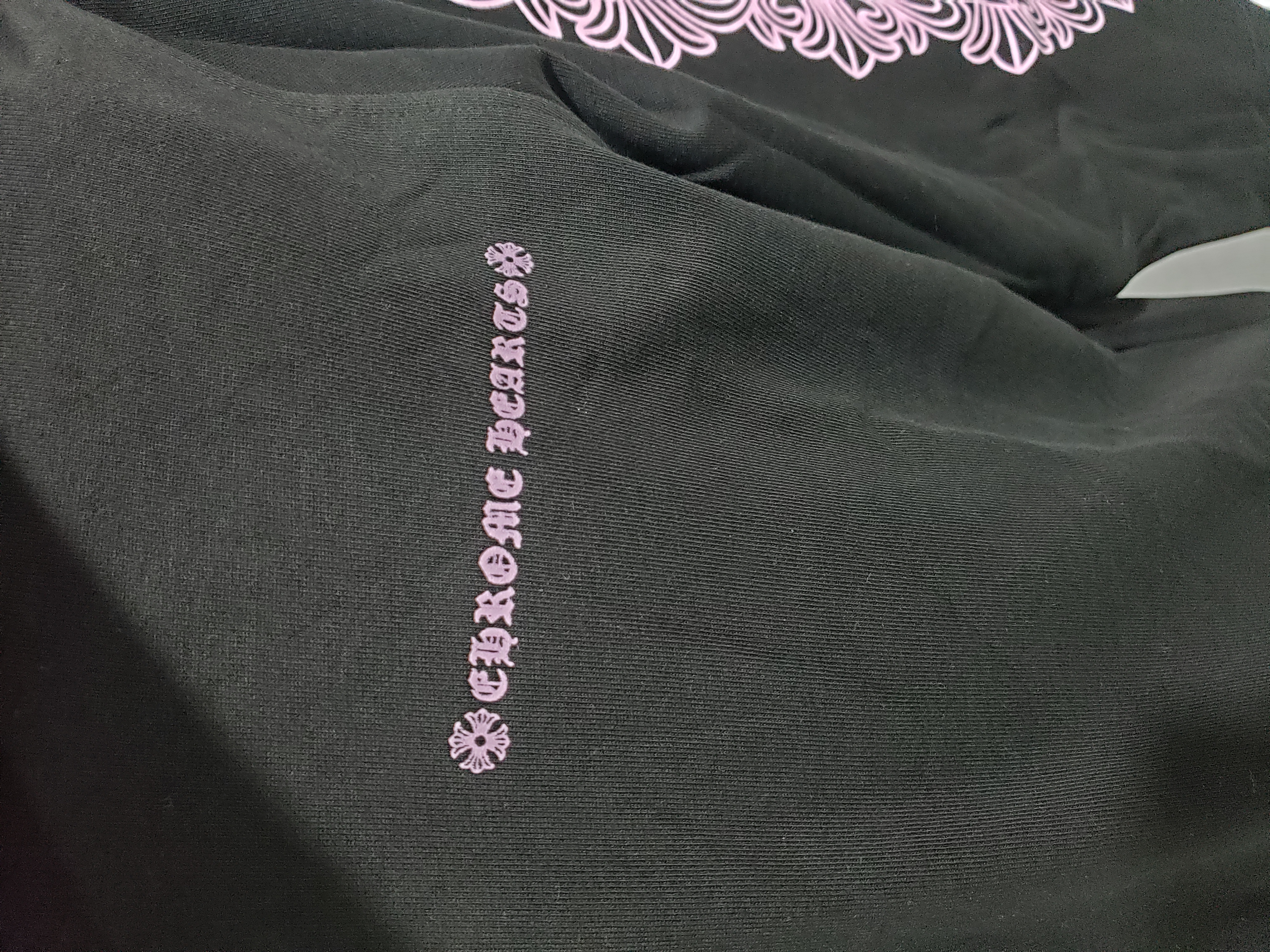 Chrome Hearts Matty Boy Shoulder Logo Hoodie Black/Pink review Stacy Swann 00