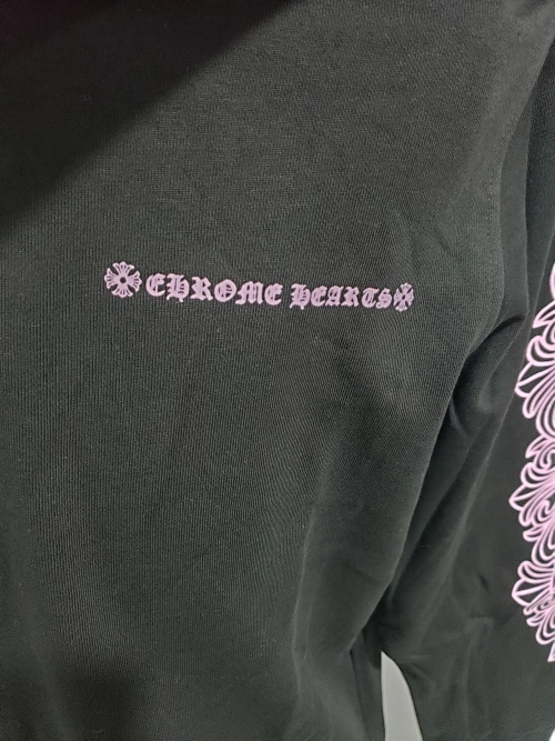 Chrome Hearts Matty Boy Shoulder Logo Hoodie Black/Pink review 