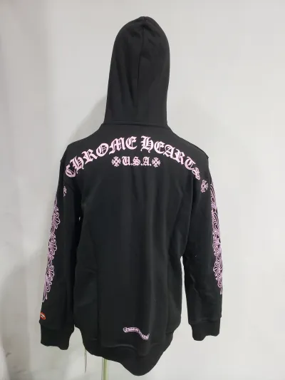 Chrome Hearts Matty Boy Shoulder Logo Hoodie Black/Pink review Stacy Swann 01