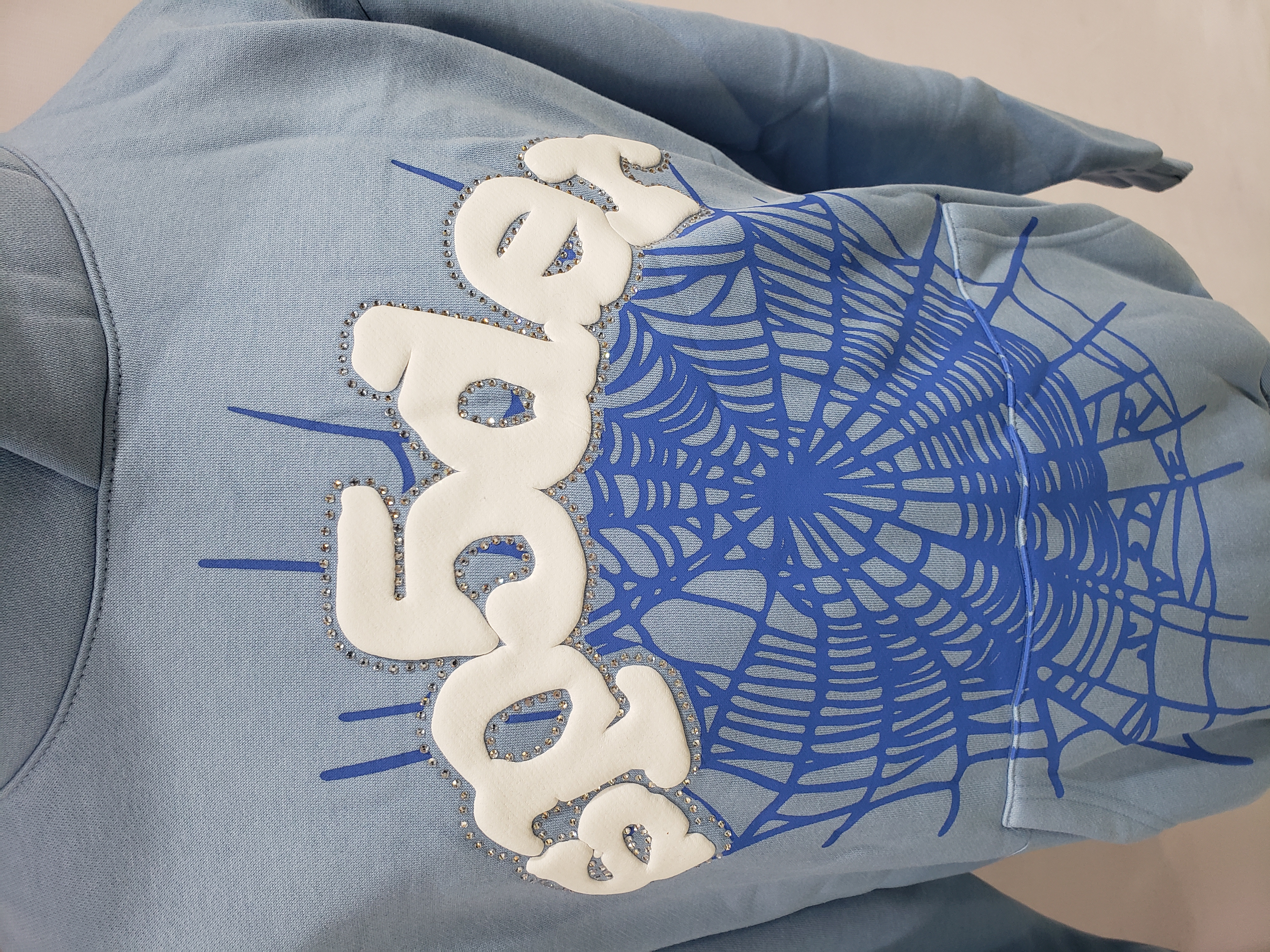 Sp5der Hoodie Sky Blue review Jacob Webb 03