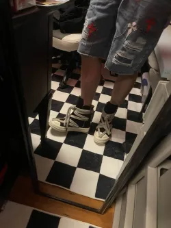 PK God Batch Rick Owens Geobasket Black and White RU02C7894LCGLPO-7511 review C*** 02