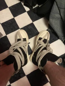 PK God Batch Rick Owens Geobasket Black and White RU02C7894LCGLPO-7511 review C*** 01