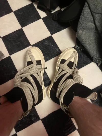 PK God Batch Rick Owens Geobasket Black and White RU02C7894LCGLPO-7511 review C*** 00