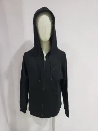 Burberry Zip Up Hoodie With Check Hood Black/Brich Brown review 1