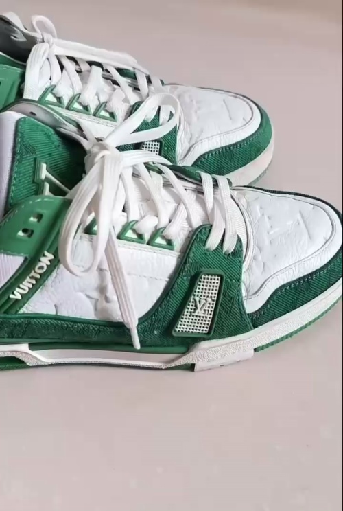 PK God Batch LOUIS VUITTON Trainer Green Cloth Surface VL1201 review Charles Dozier