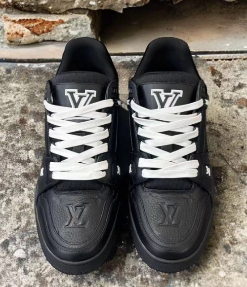 PK God Batch LOUIS VUITTON Trainer All Black Embossing 1AARER review 