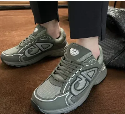 PK God Batch Dior Light Grey 'B30' Sneakers Olive Color 3SN279ZMA-16140 review Justin Torain