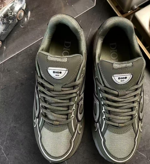 PK God Batch Dior Light Grey 'B30' Sneakers Olive Color 3SN279ZMA-16140 review 