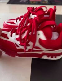 PK God Batch LOUIS VUITTON Leather lace up Fashionable Board Shoes Red 51BCOLRB review Huni Poltl