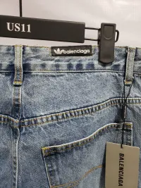 Balenciaga X Adidas Wide-Leg Jeans With Three Stripes On The Side Webbing Blue review 3