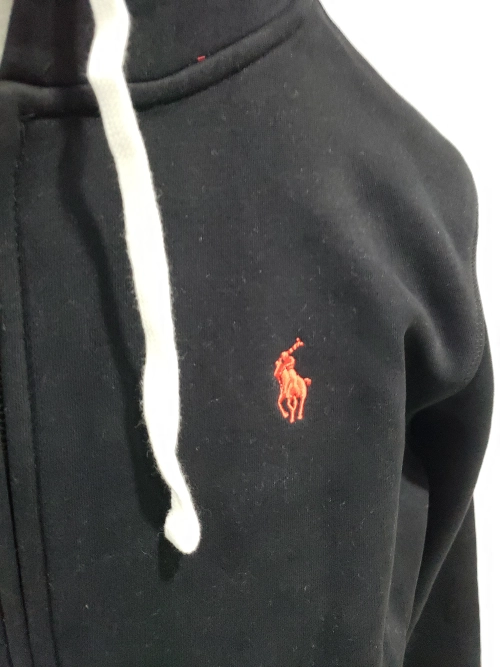 Polo Ralph Lauren Men's Double Knit Full-Zip Hoodie Sweatshirt Black and red review 