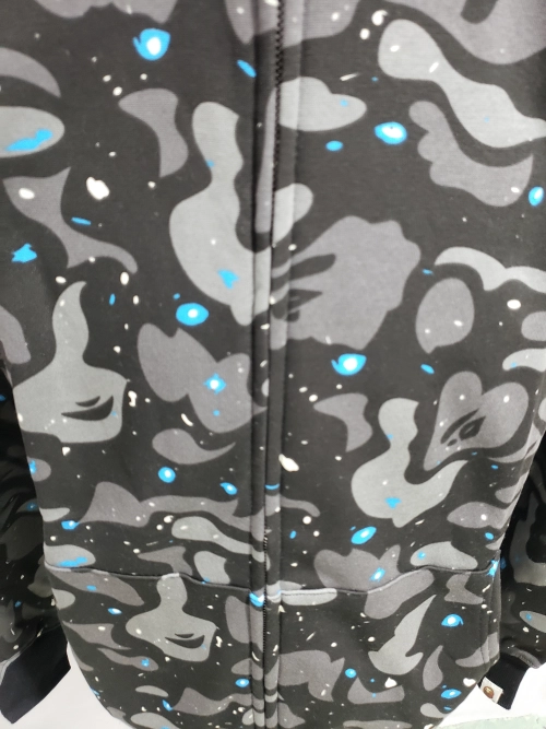 BAPE Space Camo Shark WGM Full-Zip Hoodie Black  review 