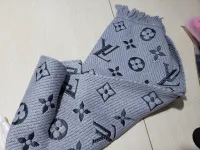 Louis Vuitton  Wool Silk Logomania Scarf Pearl Grey review 1