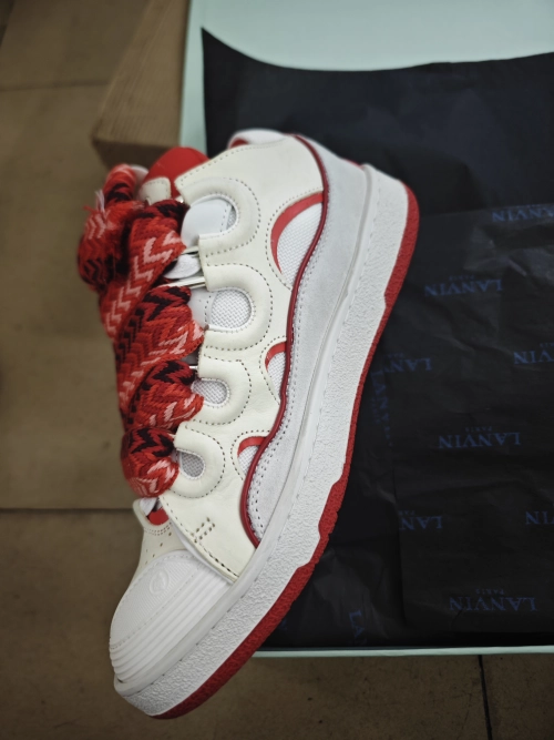 Lanvin Wmns Curb Sneakers White Red review 