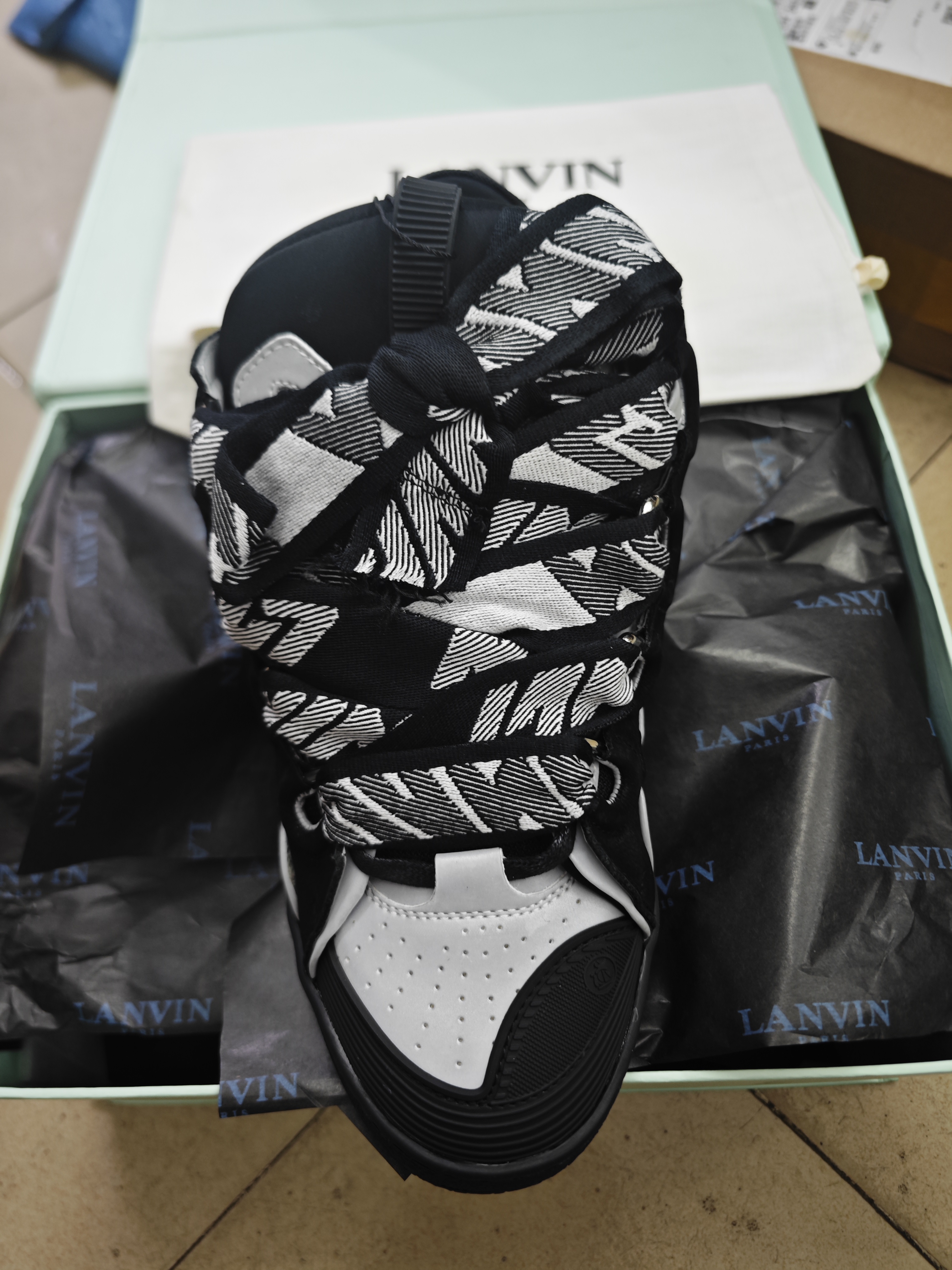 Lanvin Curb Sneaker Black Grey FM-SKRK11-REFL-P2210 review Jacob Gomez 02