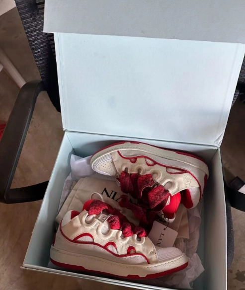 Lanvin Wmns Curb Sneakers White Red review 