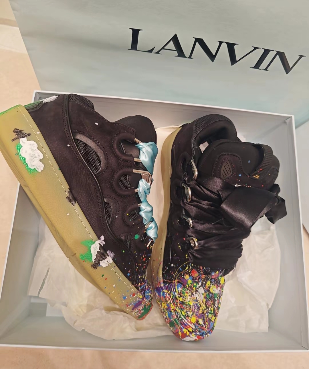 Lanvin Leather Curb Sneaker Gallery Dept review E***