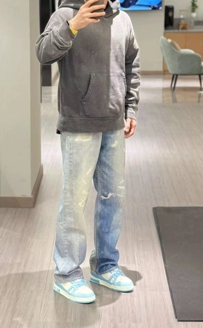 PK God Batch LOUIS VUITTON Trainer Light Blue review 