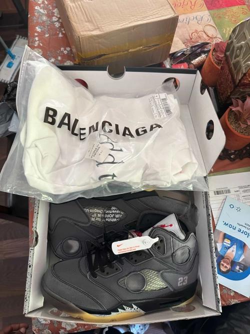 PK God Batch Air Jordan 5 Retro Off-White Black CT8480-001 review 