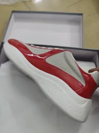 PRADA Red Prada America's Cup biker fabric sneakers review 0