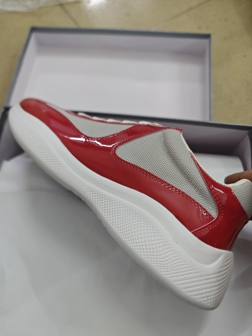 PRADA Red Prada America's Cup biker fabric sneakers review 