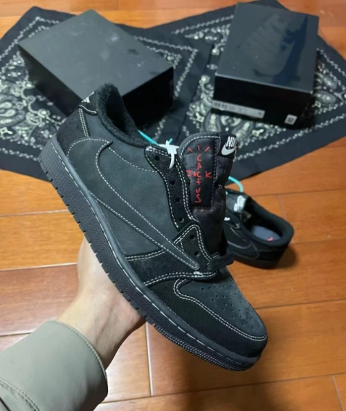 【Flash Sale】Air Jordan 1 Retro Low OG SP Travis Scott Black Phantom DM7866-001 review 