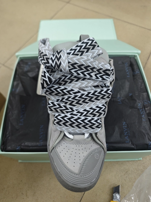 Lanvin Leather Curb Light Grey Blue FMSKRK11DRAGA 2313 review 