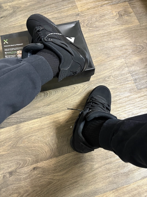 PK God Batch Air Jordan 4 Black Cat CU1110-010 review 