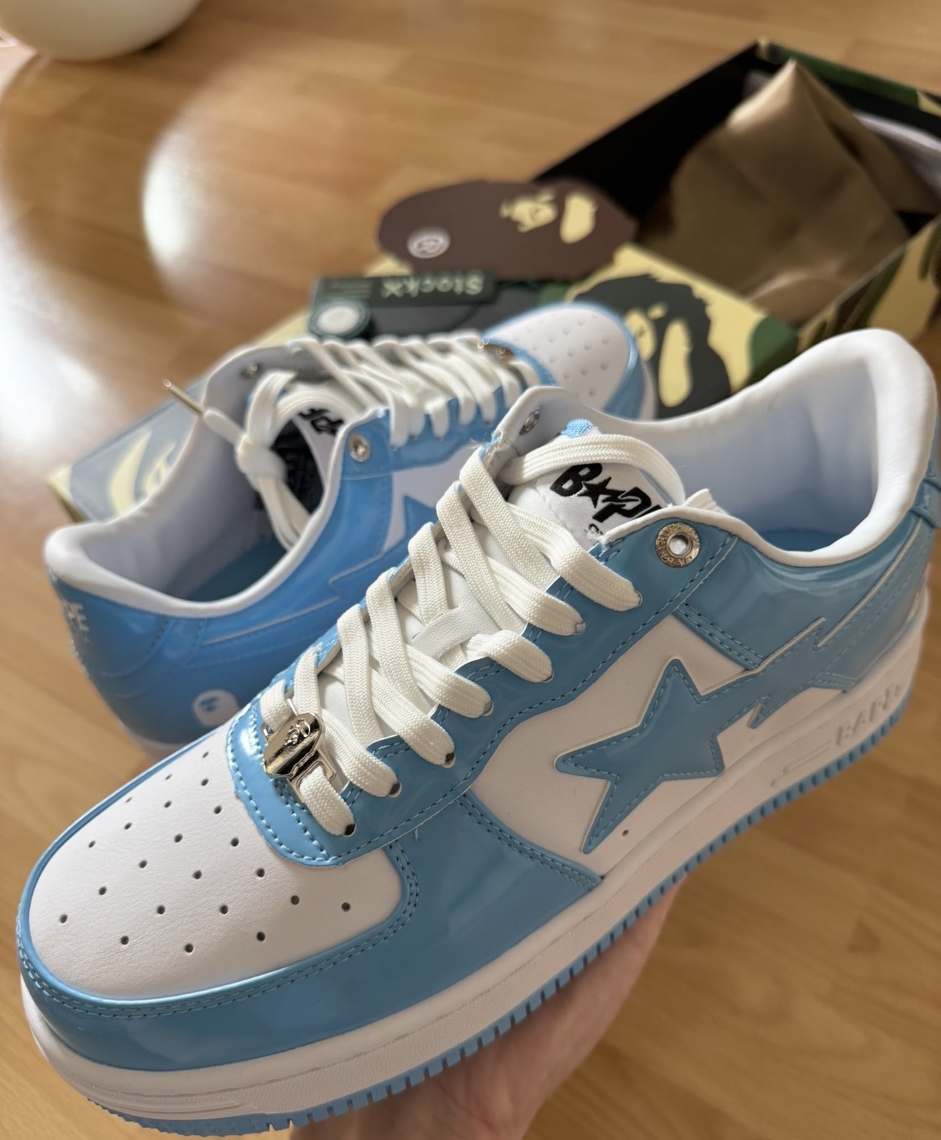 A Bathing Ape Bape Sta Low White Blue 1M70-191-001 review Da 02