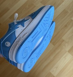 A Bathing Ape Bape Sta Low White Blue 1M70-191-001 review Da 06