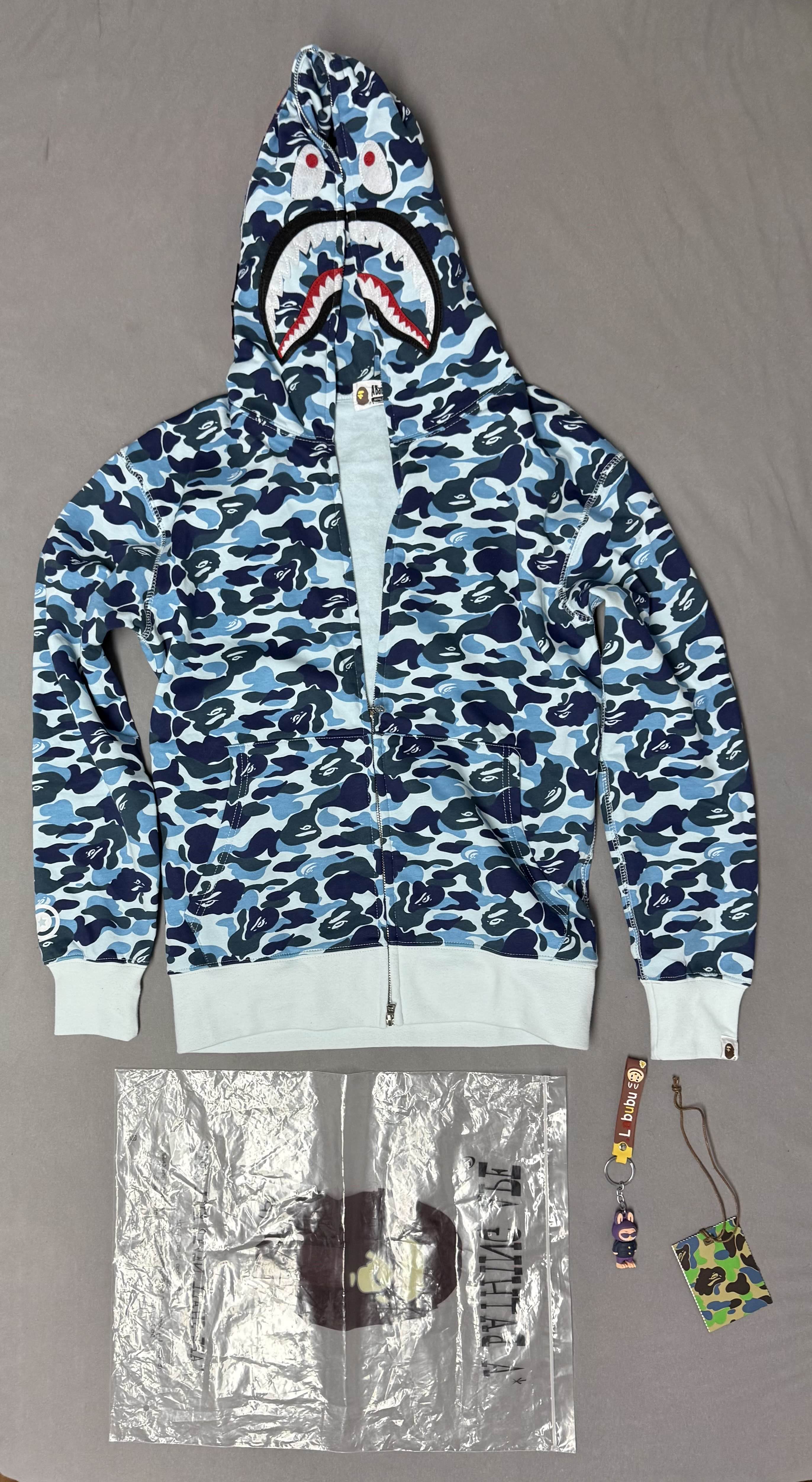 BAPE ABC Camo Shark Zip Hoodie Blue 1J70-314-001 review Da 00