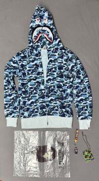 BAPE ABC Camo Shark Zip Hoodie Blue 1J70-314-001 review 0