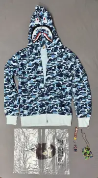 BAPE ABC Camo Shark Zip Hoodie Blue 1J70-314-001 review 0