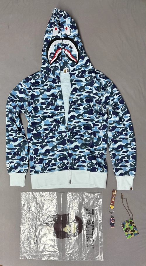 BAPE ABC Camo Shark Zip Hoodie Blue 1J70-314-001 review 