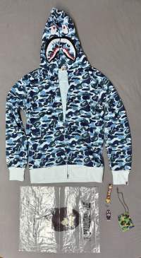 🔥 A Bathing Ape Bape Sta Low White Blue + BAPE ABC Camo Shark Zip Hoodie Blue only $129.9 🎄 review 0
