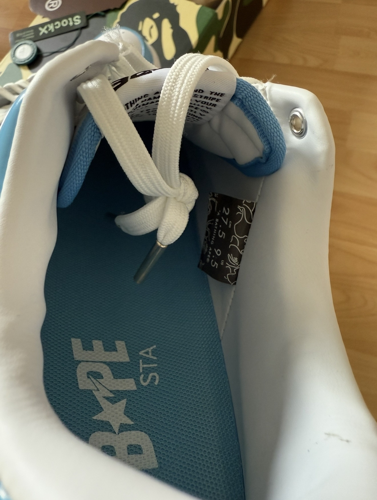 🔥 A Bathing Ape Bape Sta Low White Blue + BAPE ABC Camo Shark Zip Hoodie Blue only $129.9 🎄 review Da 05