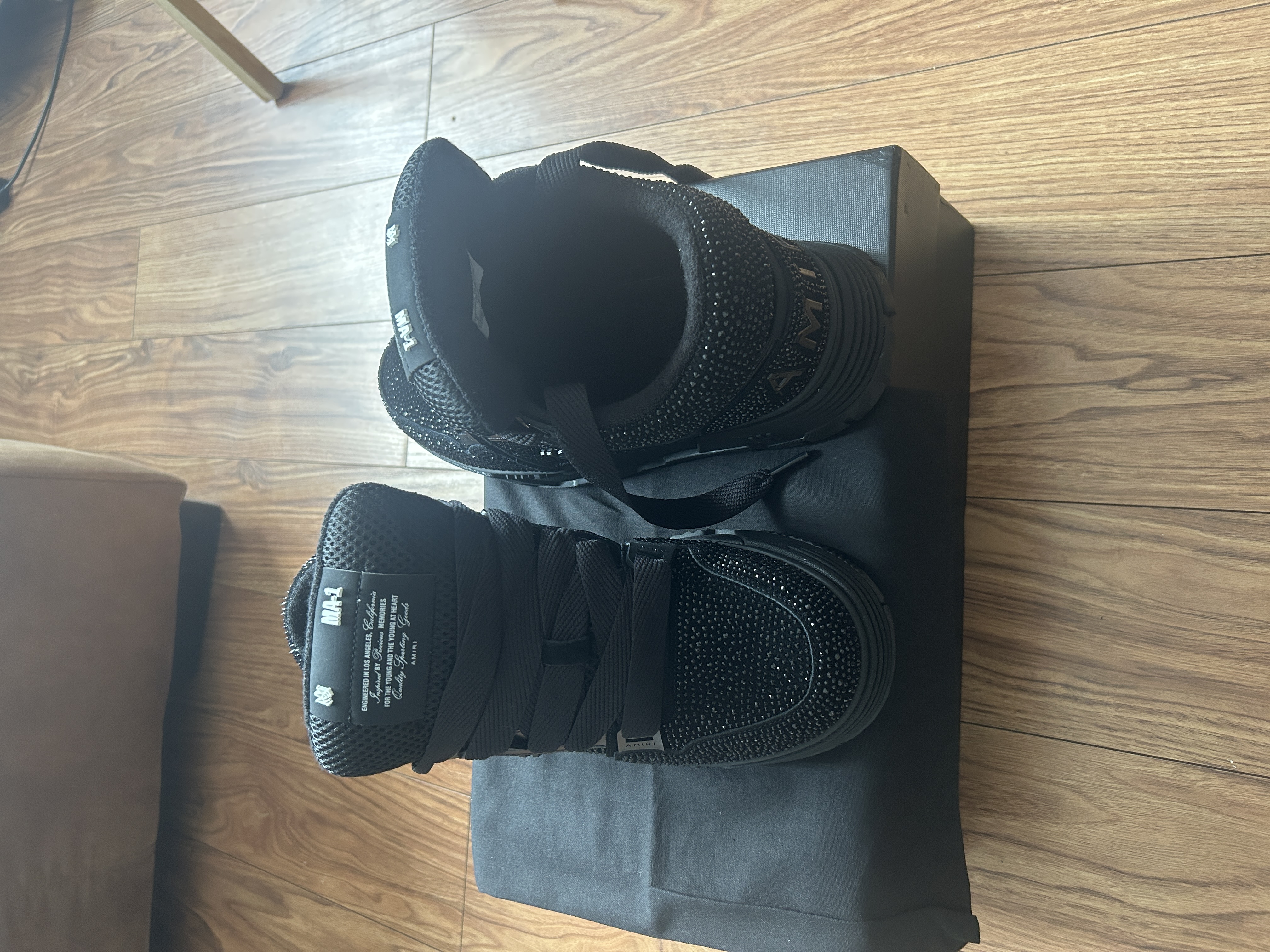 PK God Batch AMIRI Crystal Ma-1 Sneakers Black review Kam 01