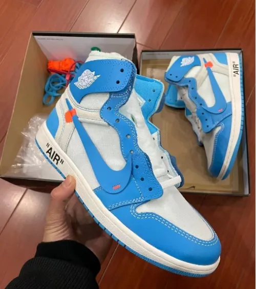 PK God Batch Air Jordan 1 Retro High Off-White University Blue AQ0818-148 review 