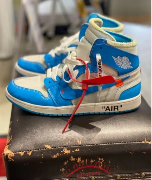 PK God Batch Air Jordan 1 Retro High Off-White University Blue AQ0818-148 review 