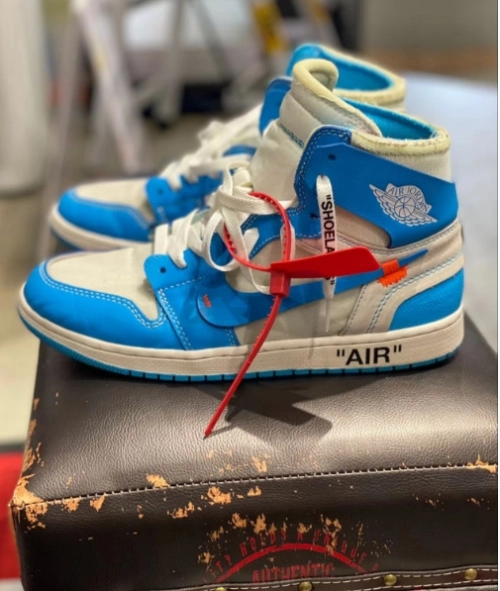 PK God Batch Air Jordan 1 Retro High Off-White University Blue AQ0818-148 review 