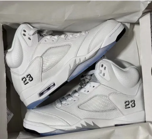 PK God Batch Air Jordan 5 Retro Metallic White 136027-130 review 