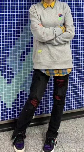 Amiri Distressed MX1 Slim Fit Cracked Jean Black and Pink review 