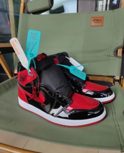 PK God Batch Air Jordan 1 High OG Bred Patent 555088-063 review 