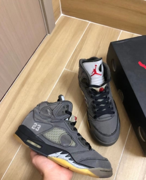 PK God Batch Air Jordan 5 Retro Off-White Black CT8480-001 review