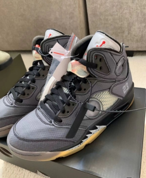 PK God Batch Air Jordan 5 Retro Off-White Black CT8480-001 review